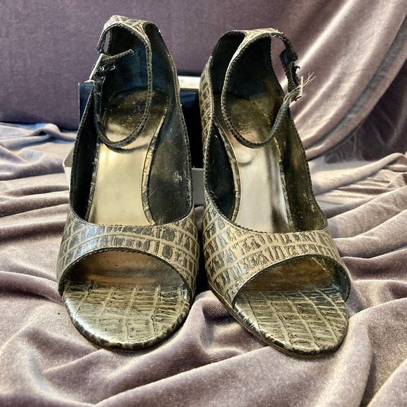 HYPE Crocodile Print Wedge Heels - Picture 1 of 2